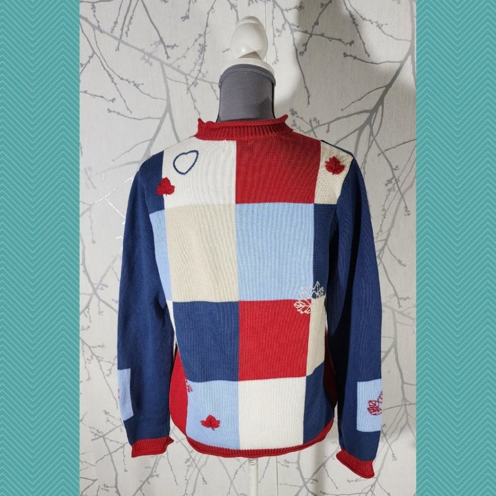 Tabi Cotton Patchwork Maple Leaf Embroidered Mock… - image 3